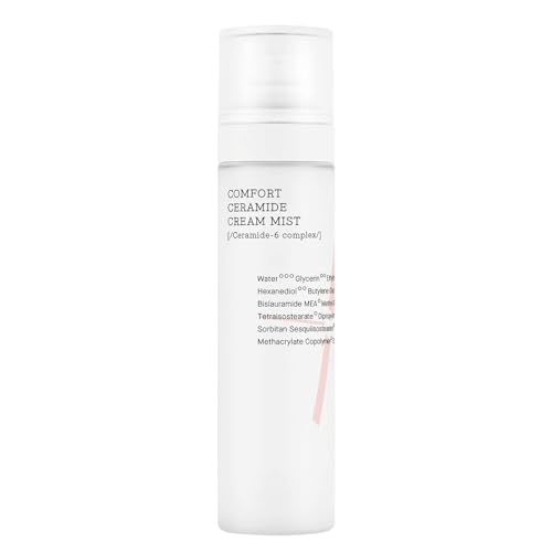 C OSRX Comfort Ceramide Cream Spray, 120 ml, de cara hidratante, niebla de cara coreana, fórmula calmante, absorción rápida, para la piel sensible después de la limpieza, ajuste de maquillaje