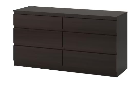 Image of Kullen Chest of 6 Drawers (Black-Brown)