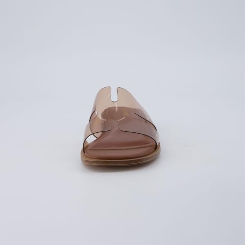Image of CUSHIONAIRE Voyage Cutout Strap Slides for Women, Slip On Summer Flats, Trendy Footwear, Memory Foam Vegan Leather Comfortable Vacation Style Sandals