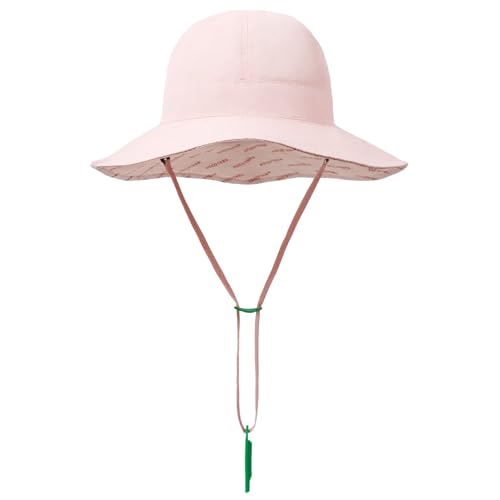 Baby Girl Sun Hat with UPF 50+ Outdoor Adjustable Beach Hat with Wide Brim Toddler Bucket Hat