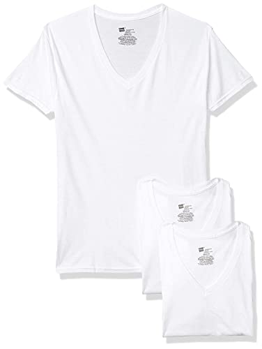 Hanes Men's Comfort Flex Fit White V-Neck 3 Pack