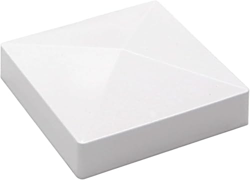 NIDAYE 4 Packs Vinyl Fence Post Cap, Pyramid Style Caps for 3.5”Wood Fence Post, Suitable for Lamp, Deck, Mailbox (3.5