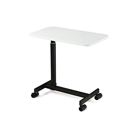 JOYSFIT Overbed Table with Wheels,Height and Length Adjustable Mobile Table 47 inches Works as Laptop Cart Computer Table Bed Table Cover