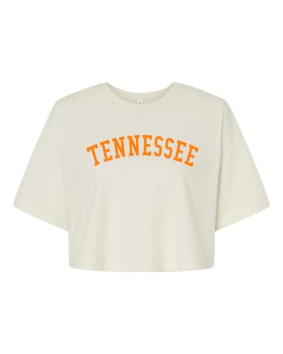 Trenz Shirt Company Womens Tee Tennessee Name TN Team Color Jersey Crop Tee-Vintage White-Medium
