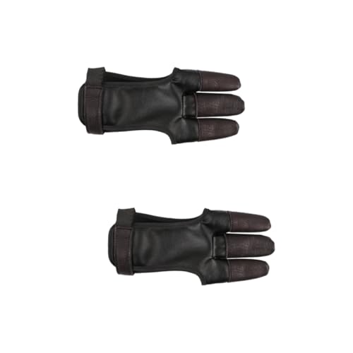 BESPORTBLE 2pcs Adjustable Portable Archery Glove Wear-Resistant Finger Protector for Archery Equipment Lightweight Design for Comfortable Use Pu Velour Material for and