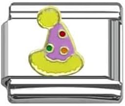 9mm Party Hat Italian Charm – Stainless Steel Link for Nomination Style Bracelets, Compatible with Blinq and Modular Charm Brands, Individual Replacement or Custom Bracelet