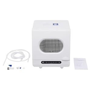 800W Portable Countertop Dishwashers,5 Washing Programs with Built-in Water Tank Leak-Proof Dry,Automatic White Compact Dishwasher for Small Apartments