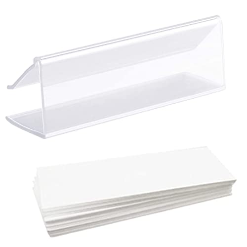 Portaetiquetas de plástico transparente con enganche firme para estante de alambre