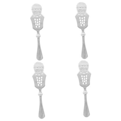 SOLUSTRE 4 Uds Cuchara De Absenta Fuente De Absenta Accesorio De Absenta Gotero De Absenta Barra De Suministro De Absenta Cucharas De Acero Inoxidable Cucharas De Azúcar Filtro De Absenta