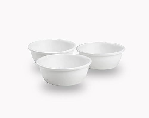 PiuPet® Set di 3 Ciotole Rialzate per Gatti e Cani Piccoli - 250ml - Ceramica - Lavabile in Lavastoviglie - Accessori per Gatti - 3 Ciotole di Riserva