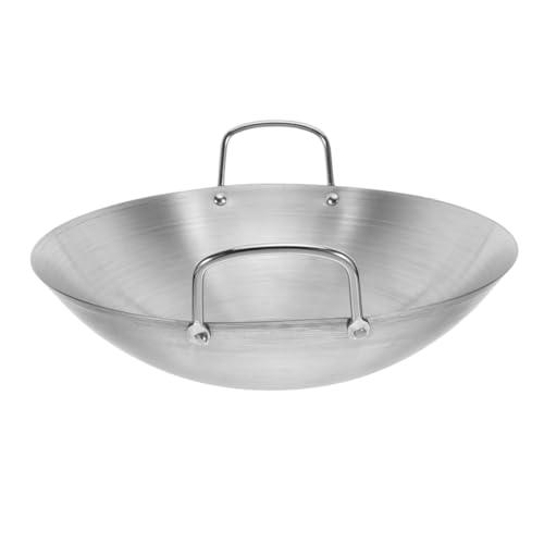 Wok de acero inoxidable con doble mango cómodo miniatura 1