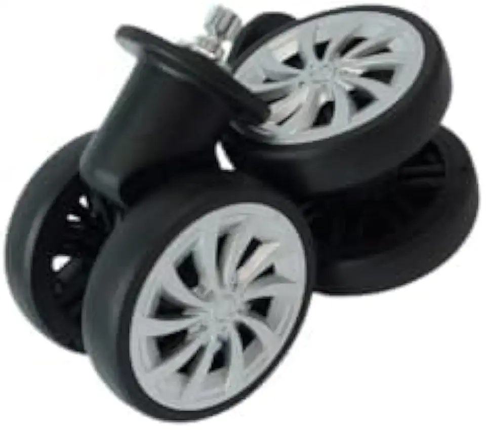 Rodas Substituição para Malas Rotação 360° Universais Pretas para Malas de Viagem e Mochilas com Rodas, Ideal para Viajantes e Estudantes(preto 2 pecas)