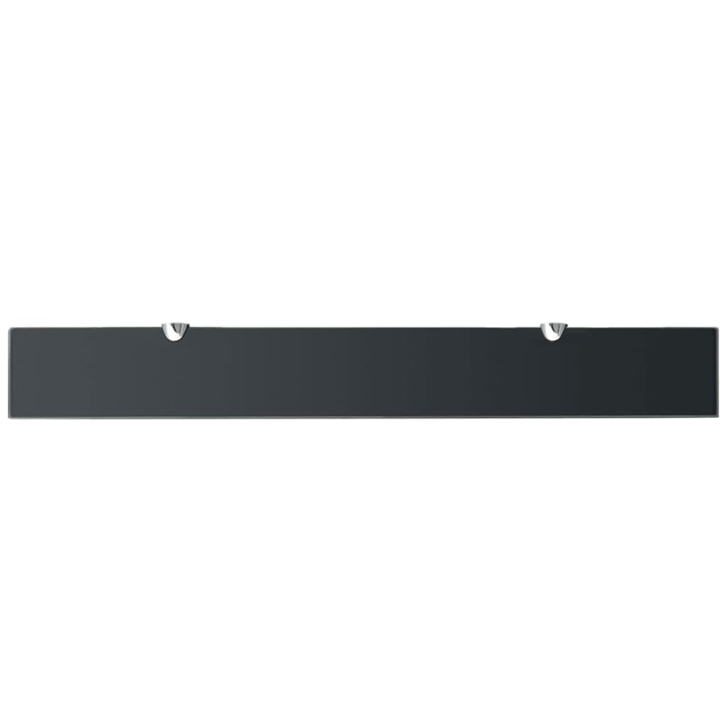 vidaXL Wall Floating Shelf Panel Glass Sheet Plate Storage Room Shelving Display, Black, 80 x 10 cm - Image 4