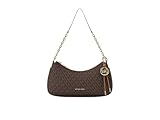 Michael Kors Nolita Medium Chain Pouchette Bag, Gold-Tone Hardware/Signature Coated Twill/Brown/Acorn