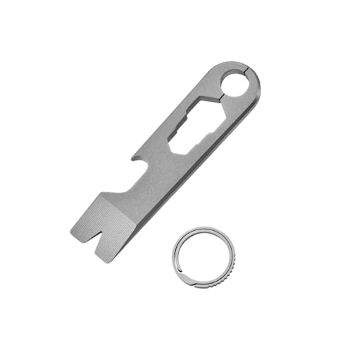 Outil multifonction en métal avec outil de levier et décapsuleur, clé porte-clés pendentif pour l'extérieur et le camping