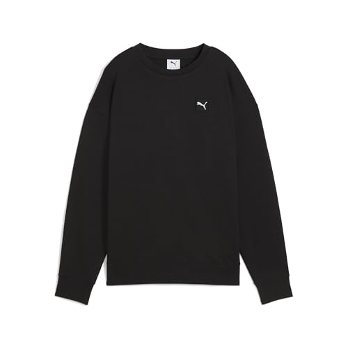 PUMA ESS Elevated Comfort Crew TR, Sudadera con Capucha Niñas, PUMA Black, M
