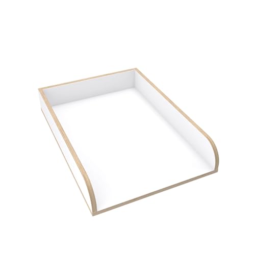 regalik Wickelaufsatz Universal, Wickeltischaufsatz für Kommoden in beliebiger Breite, Abnehmbar Wickelkommode aufsatz, Abgerundeten Frontplatten, Weiß Superholz, 72cm x 54cm