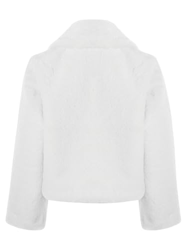 Aislor Kids Girls Princess Faux Fur Button Cozy Coat Flower Girls Bolero Shrug Party Wedding Formal Dress Cover Up4