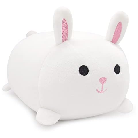 Desdfcer Easter Rabbit Plush, Rabbit Pillow Plush Toy, Kawaii Bunny Stuffed Animals Rabbit Plushie, Cute Rabbit Pillow Stuffed for Kids Easter Birthday Christmas Home Decoration, White Cover