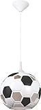  Fußballleuchte Fußball Lampe aus Keramik Ø 22cm schwarz-weiß für Kinderzimmer Hängelampe Pendelleuchte 1XE27 Höhenverstellbar LED geeignet