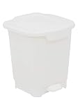 Tramontina 92811410 Poubelle de recyclage avec pédale et couvercle en plastique Blanc 31 x 34 x 37,5 cm 15 l