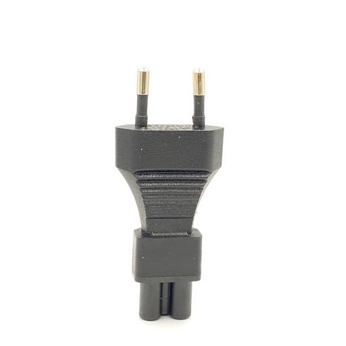 Adaptador de corriente EU 2 Pin a IEC320 C5 macho hembra convertidor codo para cable AC portátil 3