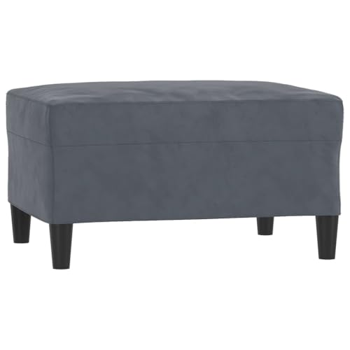 Gecheer Sofagarnitur 3-TLG.Sessel Couch mit Kissen Fußhocker, Sofa Wohnzimmersofa mit Armlehnen, Couchgarnitur Designsofa Sitzmöbel Polstermöbel, Dunkelgrau Samt – Bild 6