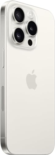 Apple iPhone 15 Pro, 128GB, White Titanium - Unlocked (Renewed)