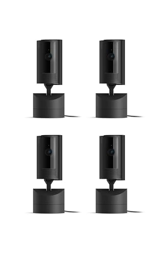 Ring Pan-Tilt Indoor Cam (newest model), See all around your home or business with 360° pan coverage, HD video, plus Two-Way Talk, 4-pack, Black