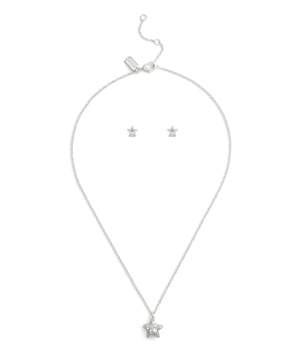 COACH Jewelry レディース シグネチャー C パヴェ スター ネックレス & イヤリング ボックス入りジュエリーセット
