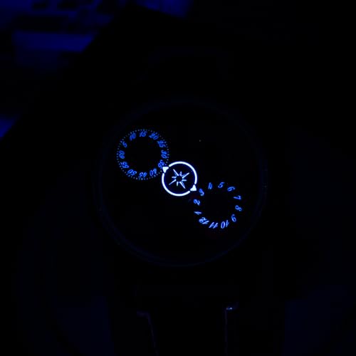 OBLVLO Original Designer Mens Earth Dial with Wheels Leather Automatic Watch Stainless Steel Case Blue Nightlight Mechanical Wristwatch JM-Earth