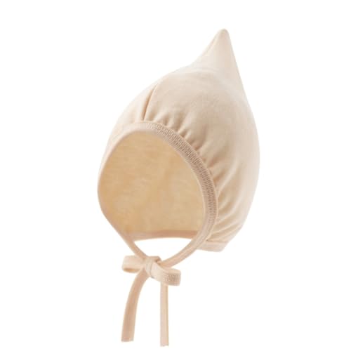 Baby Hat Warm and Fashionable Fetal Caps Breathable Infants Bonnet with Windproof for Spring Fall Beige