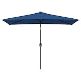 vidaXL Sonnenschirm mit Metall-Mast Kurbelsystem Marktschirm Gartenschirm Strandschirm Schirm Ampelschirm Balkonschirm 300x200cm Azurblau