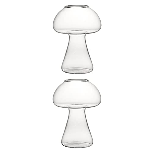 2PCS Forma di Fungo Bicchiere da Cocktail Creativo Calice di della novità Tazza di Bevanda Trasparente Dessert Ghiaccio Tazza di Panna Decoative Martini per per Bar A