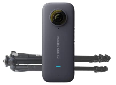 Insta360 One X2 Waterproof 360 Action Camera, 5.7K Video, Touchscreen, with Tripod Stand, 64gb sd Card and Matterport 12 Month Starter Plan Bundle