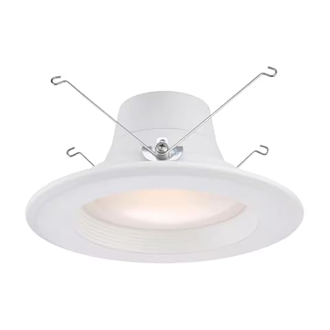 Commercial Electric 5 and 6 in. White Integrated LED Recessed Can Light Trim (Soft White) Dimmable T24 Cover