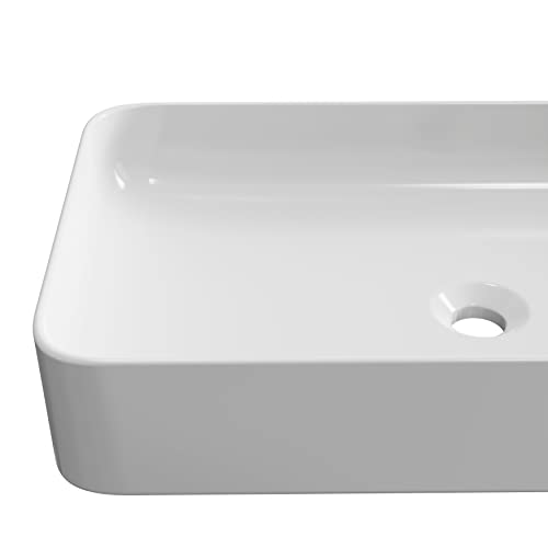 Aufsatzwaschbecken aus Keramik, weiß, rechteckig, klein, Maße: