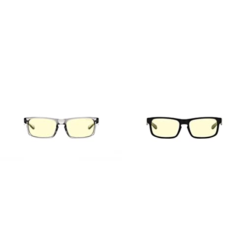 Gunnar Optiks Unisex-Adult Amber Lens Gaming Glasses Anti-Reflective To Protect & Reduce Eye Strain & Dryness & g and Computer Glasses - Blocks 65% Blue Light - Enigma, Onyx, Amber Tint