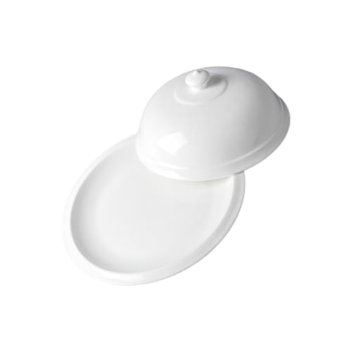 Cabilock Ceramic Serving Plate with Lid French Style Steak and Food Container Multi Functional for Dishes Pastries and Salads Smooth Surface for Easy Cleaning