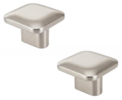 Image of JAGGER JAG401 Drawer Knobs for Home & Office - Durable and Elegant Stainless Steel Door Knob for Cabinets, Cupboards & Dressers (2, Satin (Square))