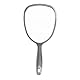 PARSA BEAUTY Handspiegel oval 14,5 x 11,5 cm (Anthrazit) – Handspiegel mit Griff in ergonomischem Design – praktischer Hand Mirror – Rasierspiegel – Schminkspiegel für Haare Gesichtspflege