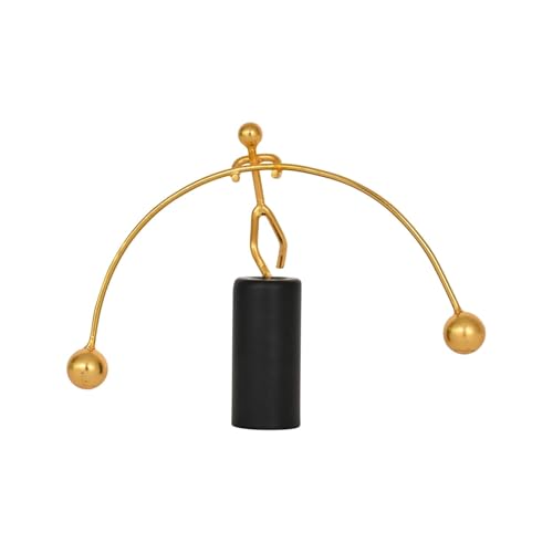 Image of CraftVatika Office Desk Decorative Showpiece Items Table Decoration Items, Home Decor Items for Living Room, Balancing Gadget for Stress Relief & Focus, Perpetual Motion Metal Pole Balancing Man Gift