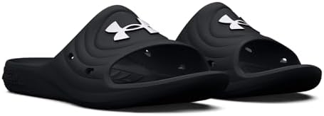 Under Armour Women's Locker Iv Slide Sandal, (001) Black/Black/White, 6 | Image 1
