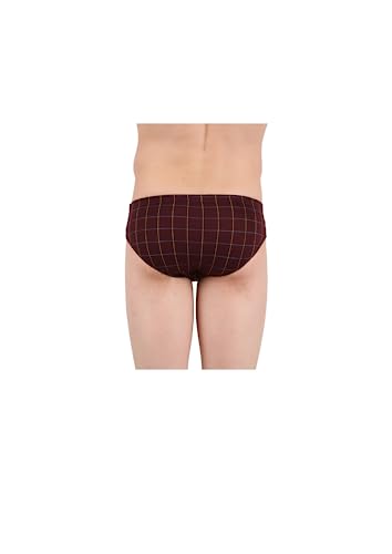 Image of Crystal Italia Brief Men's Super Combed Cotton Checkered Brief with Concealed Waistband | Assorted | (Pack of 2)