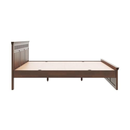 Image of Wakefit Bed | King (78x72) Solid Wood Bed Without Storage | 3 Year Warranty | Pegasi - Irish Walnut
