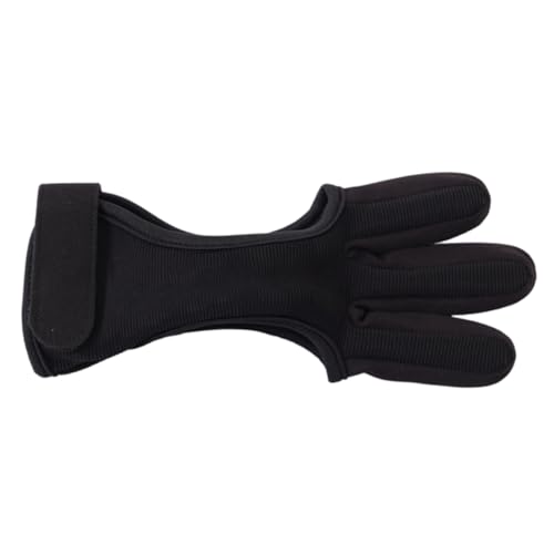 POPETPOP 1Pc Black Three Finger Protective Gloves Sports Glove for Practice for Shooting Durable Design with Buckle for Easy Wear