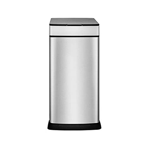 CAFIEDR Papelera Inteligente de 8 l con Sensor Inteligente, para baño, Estrecha, de Acero Inoxidable, para Espacios pequeños, para Estudio, Oficina, Papelera de baño(Plata)