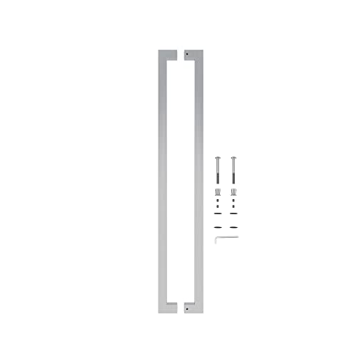 Barnsmith 24 Inches Barn Door Push Pull Hande,Commercial Door Handle Pull Heavy Duty Stainless Steel Modern Square Rectangle Flat Shape Entrance Entry Front Office Store Garage Handle Pull Set #TOP3