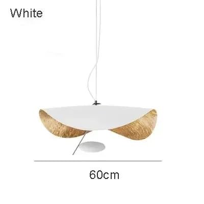 Generico Lampadario moderno, Lampada a sospensione Cappello disco volante dal design industriale retrò replica a bianca nera(White Gold D80cm,Dimming)