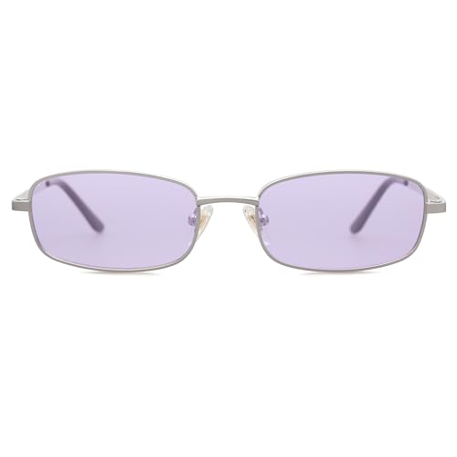 Image of SOJOS Trendy Rectangle Sunglasses Womens Mens, Retro 80s 90s Y2k Chic Narrow Thin Skinny Sunnies SJ1187